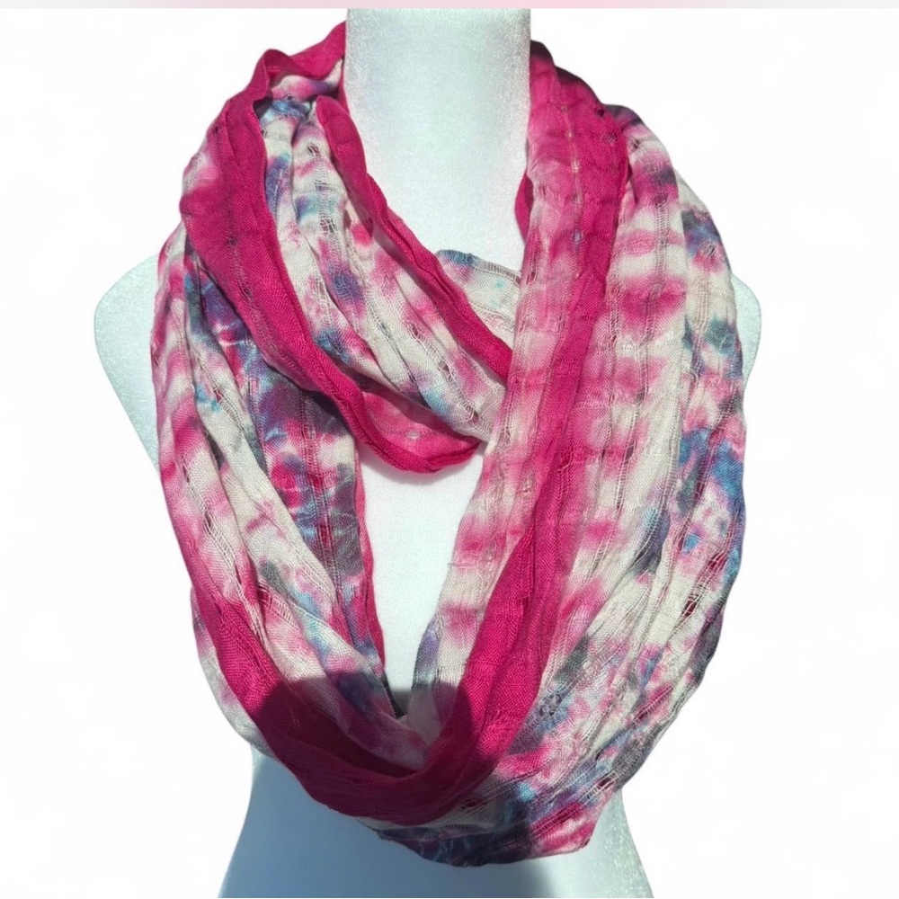 Pink Floral Lightweight Infinity Scarf